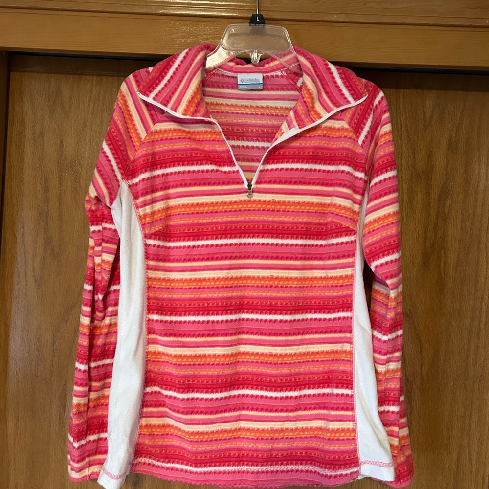 Striped Pink and White Women's Sweatshirt